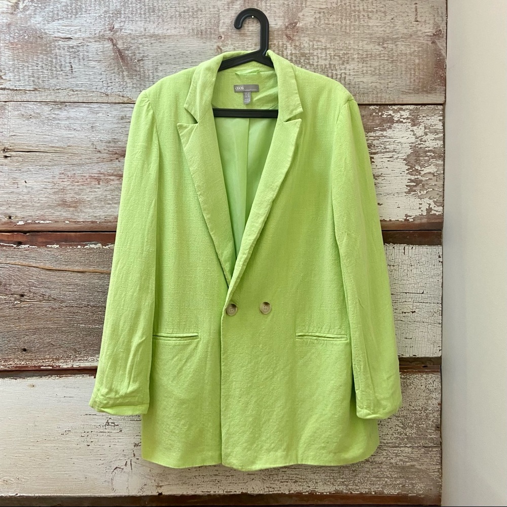 ASOS // neon green linen blazer